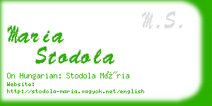 maria stodola business card